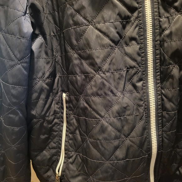 Guess Men's Water Resistant Quilted Bomber Full Zip Jacket Navy Blue Size XL - Picture 4 of 10
